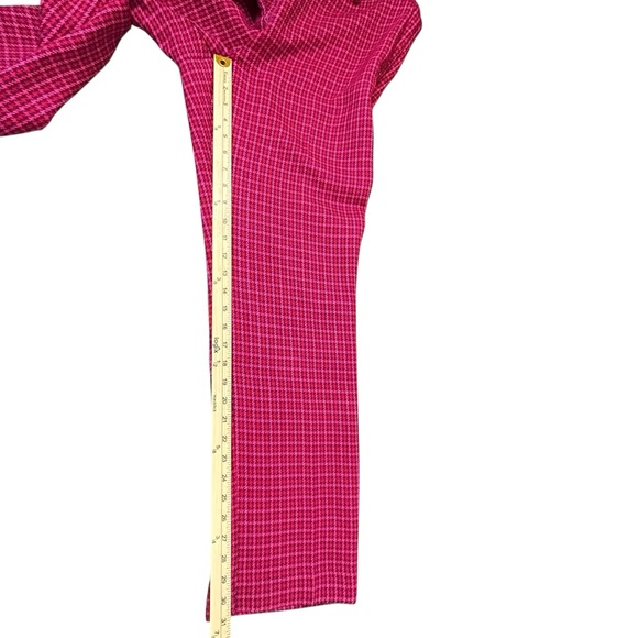 Ann Taylor Sophia Pants Size 14 Pink Red Purple Houndstooth Stetchy Classic - Picture 8 of 12